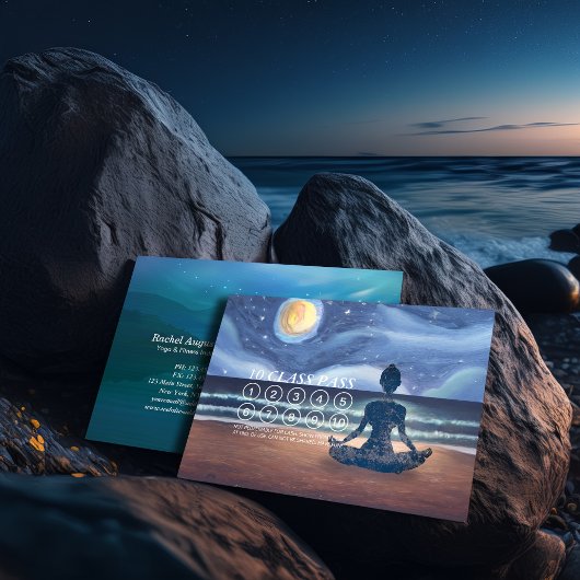 Yoga Meditation Moon Light Sky Ocean 10 Class Pass Afsprakenkaartje