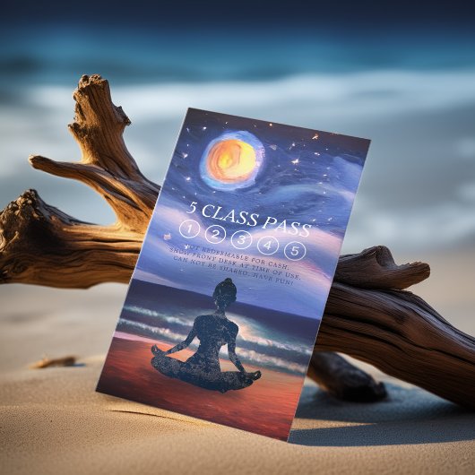 Yoga Meditation Moon Sky Ocean Beach 5 class pass Klantenkaartje