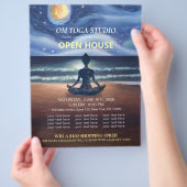 Yoga Meditation Moonlight Ocean Beach Open House Flyer (Hand)