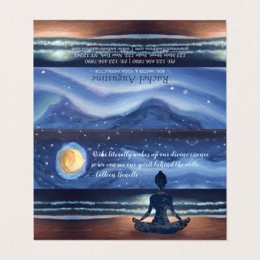 Yoga Meditation Moonlight Sky Zee Beach Price List Visitekaartje (Buitenkant ongevouwen)