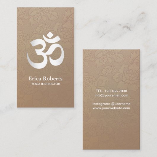 Yoga & Meditation Om Sign  Visitekaartje (Voorkant / Achterkant)