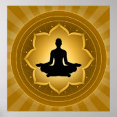 Yoga - Meditation on Lotus Background Poster (Voorkant)