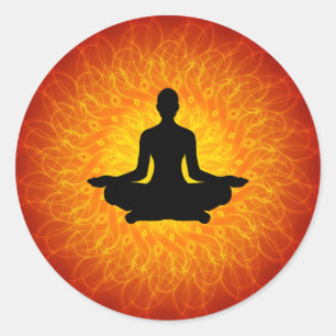 Yoga - Meditation on Mandala Ronde Sticker