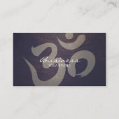 Yoga & Meditation  Paarse Om Sign Visitekaartje (Voorkant)
