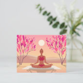 Yoga Meditation Padmasana Pink Golden Briefkaart (Staand voorkant)