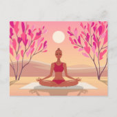 Yoga Meditation Padmasana Pink Golden Briefkaart (Voorkant)