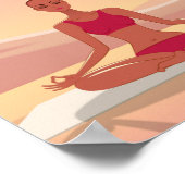 Yoga Meditation Padmasana Pink Golden Poster (Hoek)