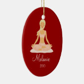YOGA MEDITATION Persoonlijke kerstversiering Keramisch Ornament (Rechts)