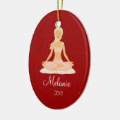 YOGA MEDITATION Persoonlijke kerstversiering Keramisch Ornament (Links)