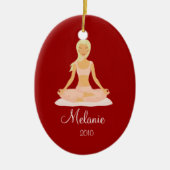 YOGA MEDITATION Persoonlijke kerstversiering Keramisch Ornament (Voorkant)