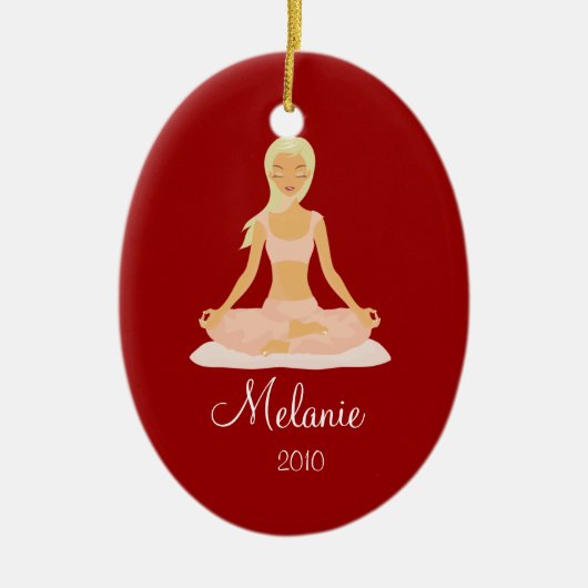 YOGA MEDITATION Persoonlijke kerstversiering Keramisch Ornament (Voorkant)