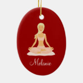 YOGA MEDITATION Persoonlijke kerstversiering Keramisch Ornament (Achterkant)