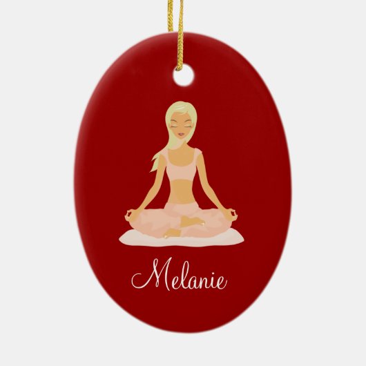 YOGA MEDITATION Persoonlijke kerstversiering Keramisch Ornament (Achterkant)