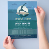 Yoga Meditation Pose Moon Flying Open House Flyer (Hand)