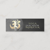 Yoga Meditation Pose OM-symbool Modern Black & Gol Mini Visitekaartje (Voorkant)