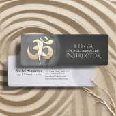 Yoga Meditation Pose OM-symbool Modern Black & Gol Mini Visitekaartje