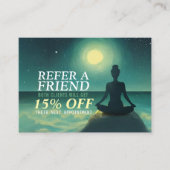 Yoga Meditation Pose on Rock Full Moon Stars Night Aanbevelingskaartje (Voorkant)