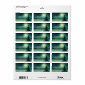 Yoga Meditation Pose on Rock Full Moon Stars Night Etiket (Full Sheet)