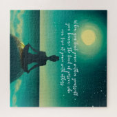 Yoga Meditation Pose on Rock Moon Star Quote Legpuzzel (Horizontaal)
