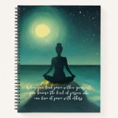 Yoga Meditation Pose on Rock Moon Star Quote Notitieboek (Voorkant)