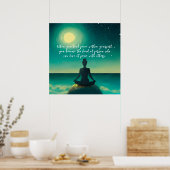 Yoga Meditation Pose on Rock Moon Star Quote Poster (Keuken)