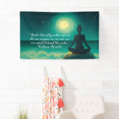 Yoga Meditation Pose on Rock Moon Star Quote Spandoek (Insitu)