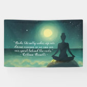 Yoga Meditation Pose on Rock Moon Star Quote Spandoek (Horizontaal)