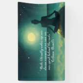 Yoga Meditation Pose on Rock Moon Star Quote Spandoek (Verticaal)