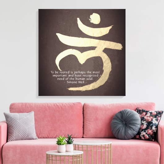 Yoga Meditation Quote Root Chakra Mantra LAM Sign Canvas Afdruk (Insitu (Woonkamer))