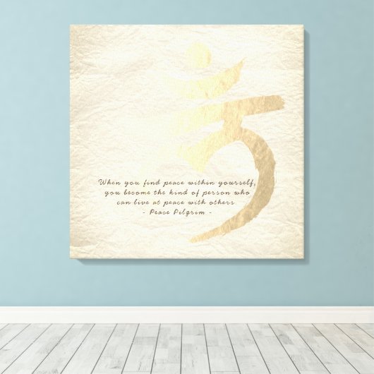 Yoga Meditation Quote Root Chakra Mantra LAM Sign Canvas Afdruk (Insitu (Houten vloer))