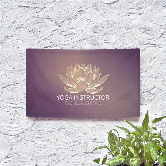 YOGA Meditation Reiki Instructeur Paars Gold Lotus Spandoek