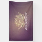 YOGA Meditation Reiki Instructeur Paars Gold Lotus Spandoek (Verticaal)