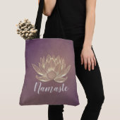 YOGA Meditation Reiki Instructeur Paars Gold Lotus Tote Bag (Dichtbij)