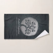 Yoga Meditation Reiki Instructor Black Silver Tree Bad Handdoek (Handdoek)
