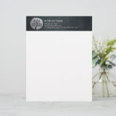 Yoga Meditation Reiki Instructor Black Silver Tree Briefhoofd (Staand voorkant)