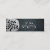 Yoga Meditation Reiki Instructor Black Silver Tree Mini Visitekaartje (Voorkant)