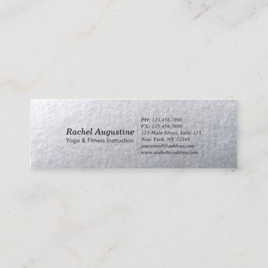 Yoga Meditation Reiki Instructor Black Silver Tree Mini Visitekaartje (Achterkant)