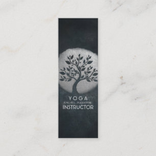 Yoga Meditation Reiki Instructor Black Silver Tree Mini Visitekaartje