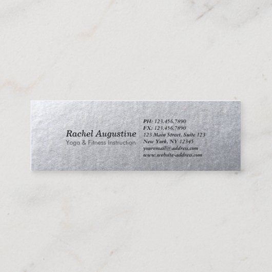 Yoga Meditation Reiki Instructor Black Silver Tree Mini Visitekaartje (Achterkant)