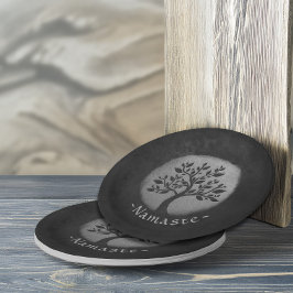 Yoga Meditation Reiki Instructor Black Silver Tree Papieren Bordje