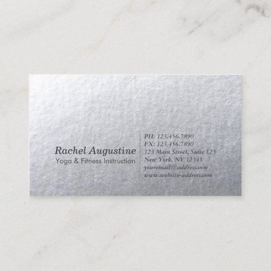 Yoga Meditation Reiki Instructor Black Silver Tree Visitekaartje (Achterkant)