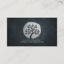 Yoga Meditation Reiki Instructor Black Silver Tree Visitekaartje