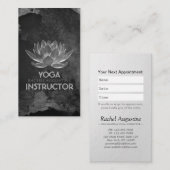 YOGA Meditation Reiki Instructor Black White Lotus Afsprakenkaartje (Voorkant / Achterkant)