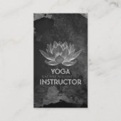 YOGA Meditation Reiki Instructor Black White Lotus Afsprakenkaartje (Voorkant)