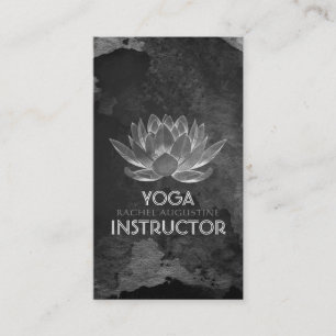 YOGA Meditation Reiki Instructor Black White Lotus Afsprakenkaartje