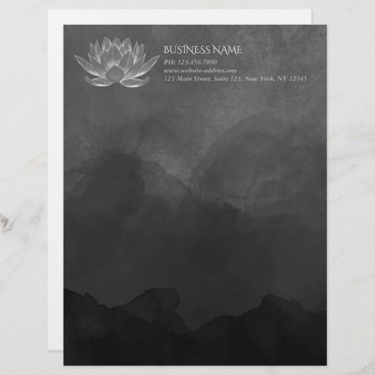 YOGA Meditation Reiki Instructor Black White Lotus Briefhoofd (Voorkant / Achterkant)