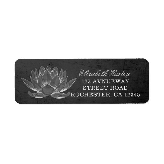 YOGA Meditation Reiki Instructor Black White Lotus Etiket (Voorkant)