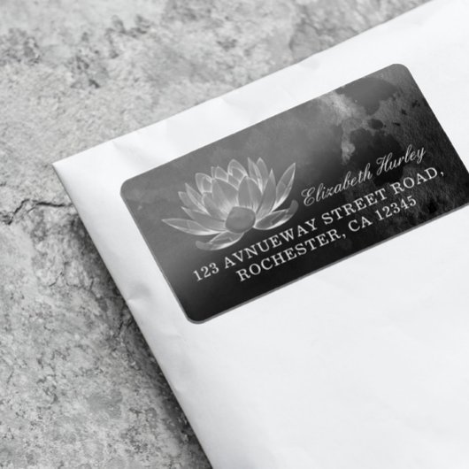 YOGA Meditation Reiki Instructor Black White Lotus Etiket