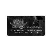 YOGA Meditation Reiki Instructor Black White Lotus Etiket (Voorkant)