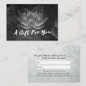 YOGA Meditation Reiki Instructor Black White Lotus Kortingskaartje (Voorkant / Achterkant)